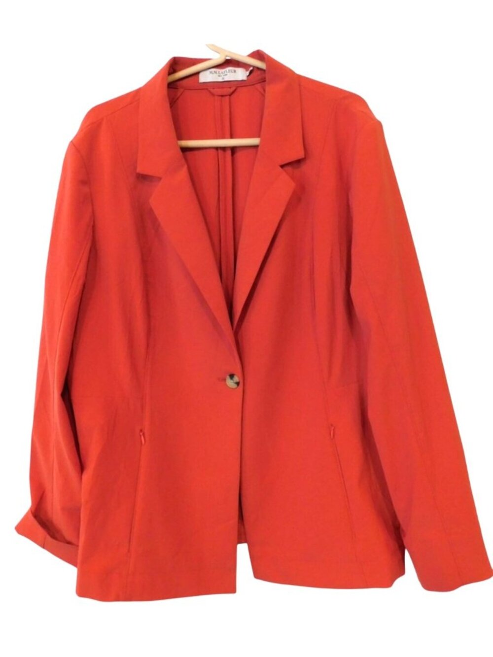 M.M. LaFleur Suiting Blazer Sz 16 Red Single Button Workwear Career Minimalist